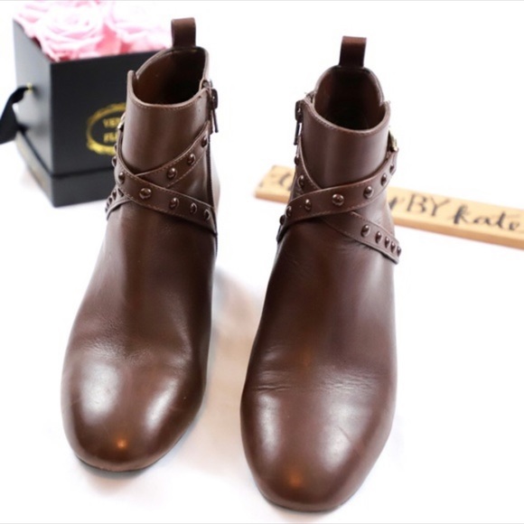 Alex Marie Brown Leather Heeled Booties - Picture 5 of 8